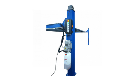 Подъемник 4-стоечный 5 т, c ручной траверсой 3 т N433, для сход-развала, электростопоры, 380 В, синий/серый 4450J_EG/EB(M)